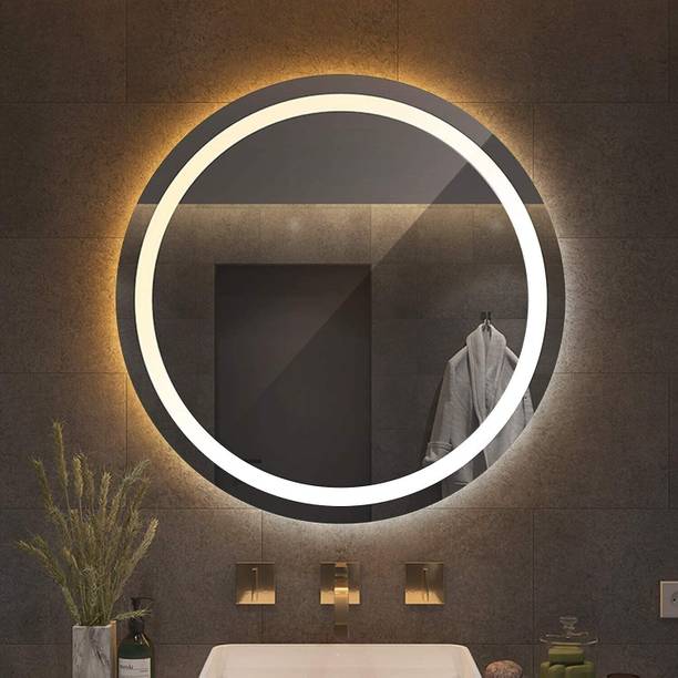 Khushi Decors 21x21 Inch LED Wall Mirror Glass with Touch Sensor Lights for Home Decor HS36 Bathroom Mirror