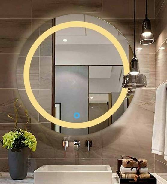 PRINCE ART 21x21 Inch LED Wall Mirror Glass with Touch Sensor Lights for Home Decor HA29 Bathroom Mirror