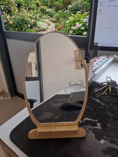 Gabani fashion boho wood standing oval tabletop mirror for bedroom Bathroom Mirror