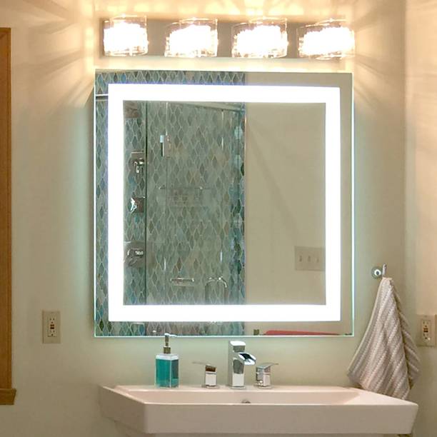 ARC homes & memorials Bathroom Square 24 inch 3 Mode Led Wall Light Mirror for Washbasin Lighted Mirror