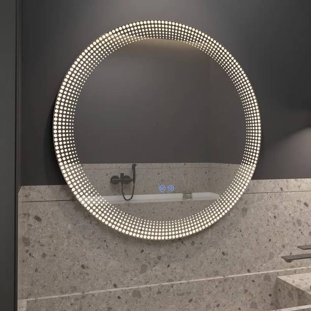 quality glass Glass Bathroom LED Mirror with Touch Sensor 3 Light Effects24X24Inch Lighted Mirror
