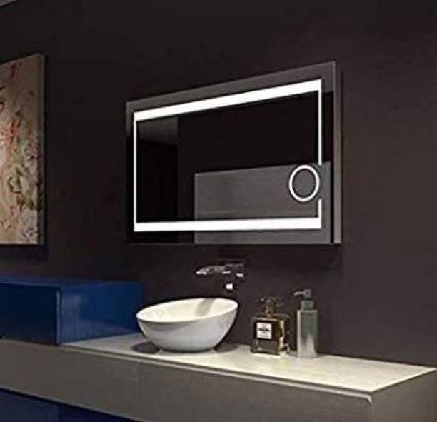 Khushi Decors Rectangle Frame Wall Mirror with Touch Sensor & Light Size: 15" x 18" Lighted Mirror