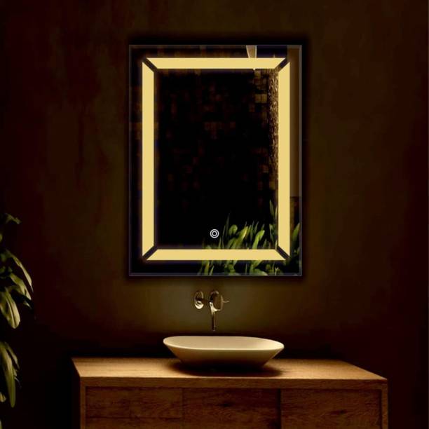 quality glass Glass Bathroom LED Mirror with Touch Sensor Rectangular LED 134 (18 x 30 Inch) Lighted Mirror