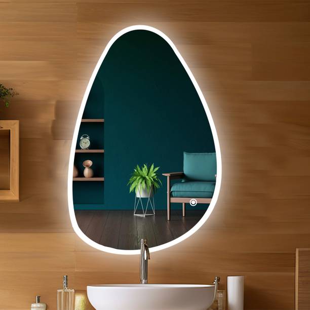 Sunsyze Premium LED Mirror for Bathroom(18x24 Inch) Mirror With Light (3 Colour Option) Decorative Mirror