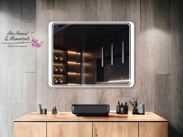 ARC homes & memorials Modern Designed LED Circular Wall Mounted 15*18 inch & 3 Mode Backlit Lighted Bathroom Mirror