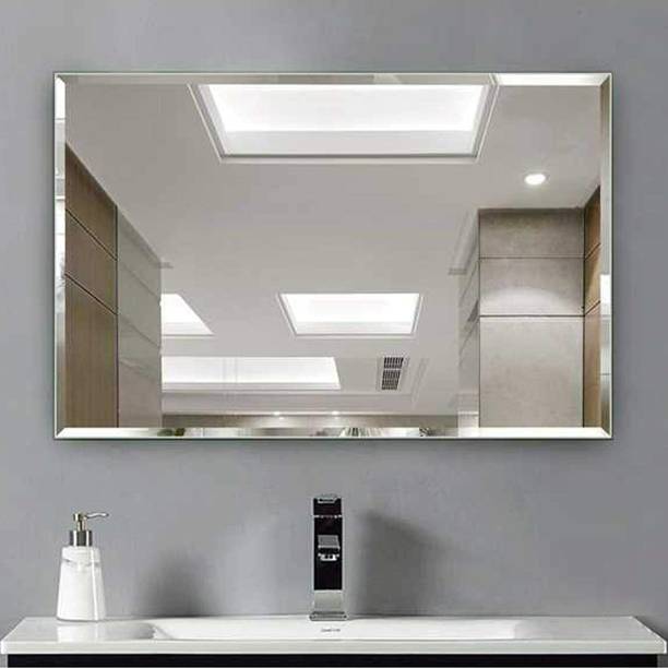 ARYAANSH Decorative Beveled Wall Mirror for Living Room, Bathroom, Bedroom Brown Mirror Decorative Mirror