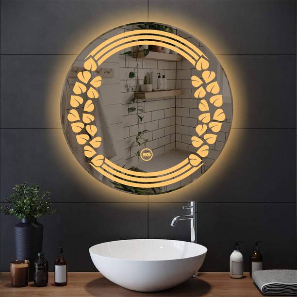 Spark Global Glass [SG 219] Triple light round shaped wall mounted led bathroom mirror with dimmer Lighted Mirror