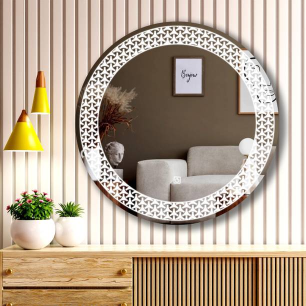 LUPPRA 24X24 inch Round Wall Mounting Mirror with Light Bathroom Mirror