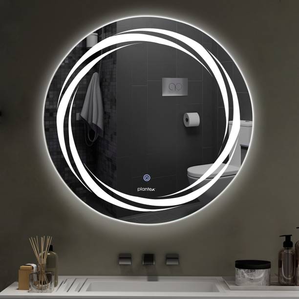 Plantex LED Mirror For Room with Touch Sensor/Designer Mirror for Bathroom(Dia.24 inch) Lighted Mirror
