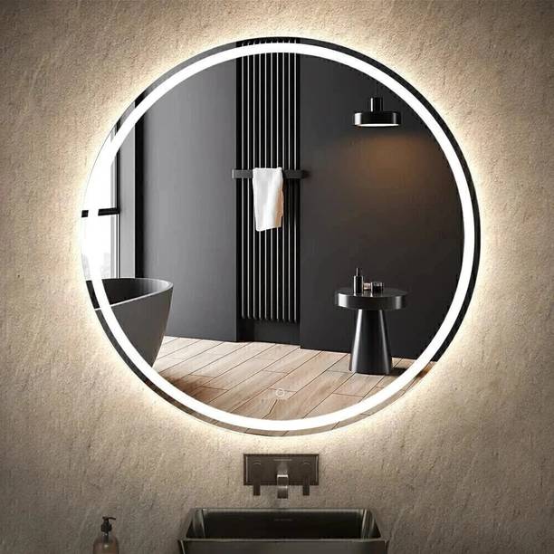 LUPPRA Round Wall Mirror with touch sensor & Light for wall Decor, Size 24" X 24" Decorative Mirror