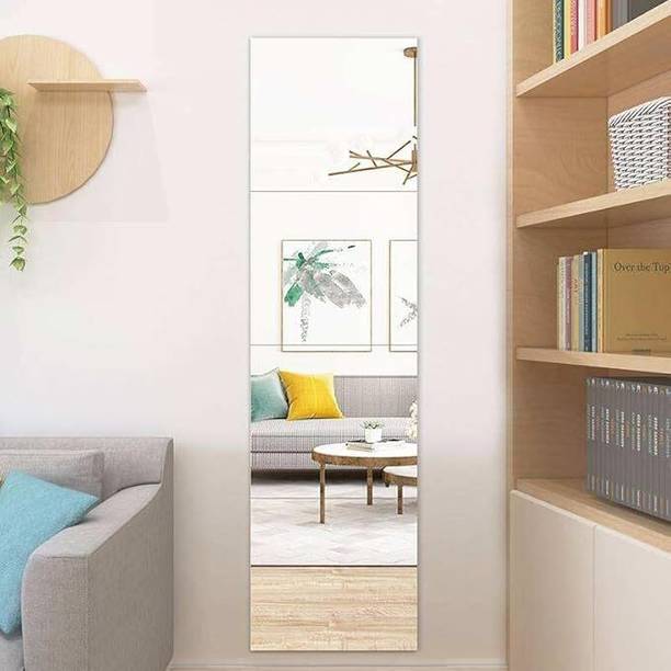 shop fusion Flexible Frameless Square Self-Adhesive Acrylic Mirror – 30×30 cm (Pack of 4) Decorative Mirror