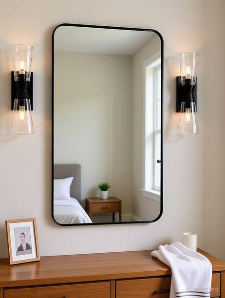 Rworld 12" INCH BY 18" INCH RECTANGLE SHAPE MIRROR.PERFECT FOR ANY WALL. Bathroom Mirror