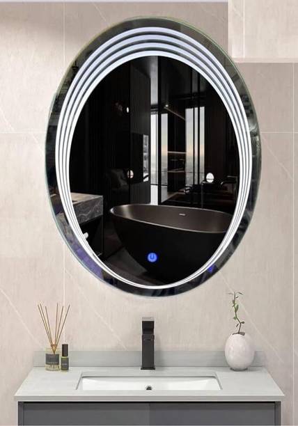 MERKEZI ART Led Mirror For Wall, Bathroom, Living Room, 3 In 1 Color, 24 x 18 Inch MB04 Lighted Mirror