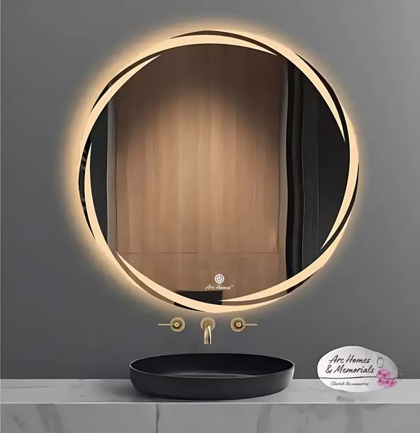 एआरसी होम्स एंड मेमोरियल्स 18*18 inch Triple Light Mirror Bathroom Living Room Mirror With LED Touch Sensor लाइटेड मिरर