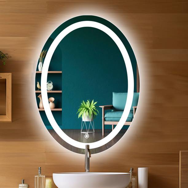 Sunsyze Oval Shape Backlit Mirror for Washbasin and Bathroom | LED Mirror Lighted Mirror