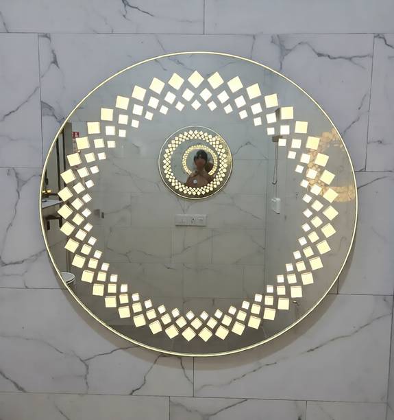 SAINI DARPAN Energy Efficient Round LED Bathroom Mirror with Smart Touch Control (Size 24In) Lighted Mirror