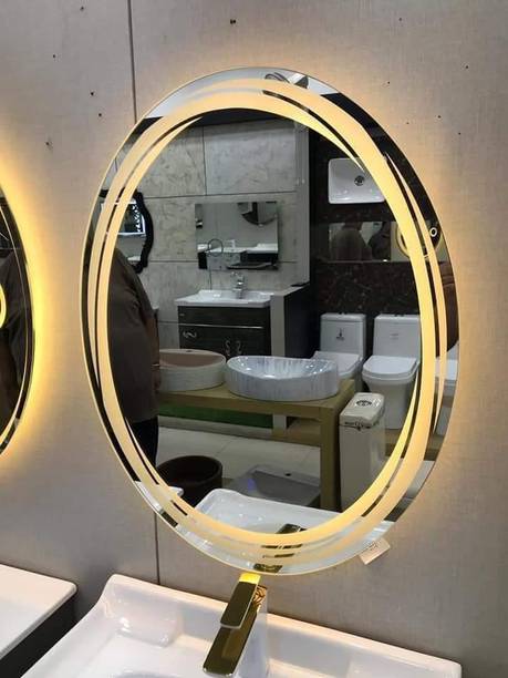 मेट्रो आर्ट ग्लास Artistic Pattern Design Art LED Mirror लाइटेड मिरर