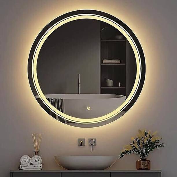 ARC homes & memorials 3D Modern Designed Circular Wall Mounted 24 inch & 3 Mode Backlit Lighted Mirror