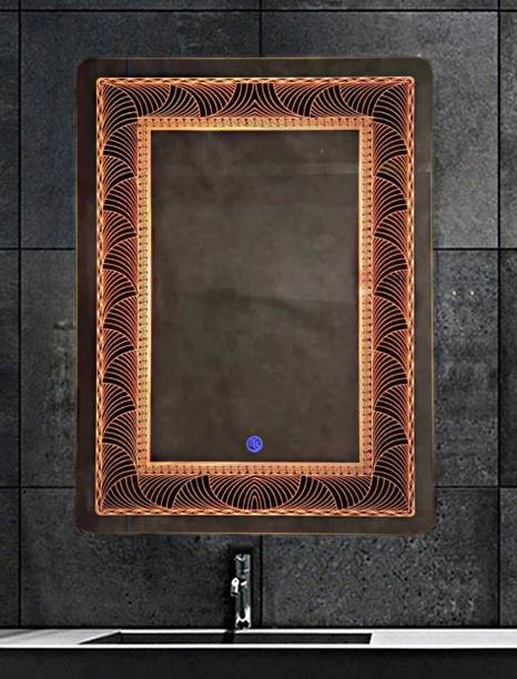 luminatri 18x24 Inch LED Wall Mirror Glass with Touch Sensor Lights for Home Decor Bathroom Mirror