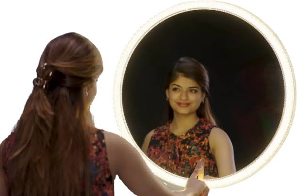 Branco Crystal Round Designer Mirror Frame with LED Light (26 X 26 Inch) Bathroom Mirror