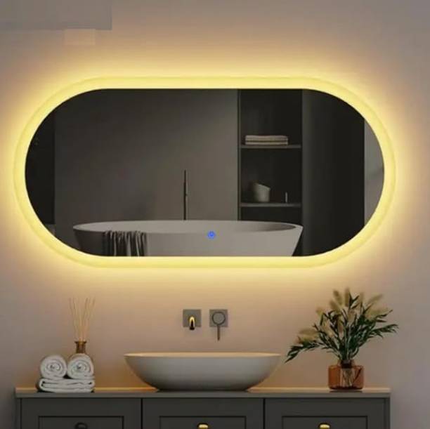 PINICODE CAPSULE MIRROR WITH THREE COLOR LED LIGHTS AND TOUCH SENSORS 24"X18" FB4 Bathroom Mirror