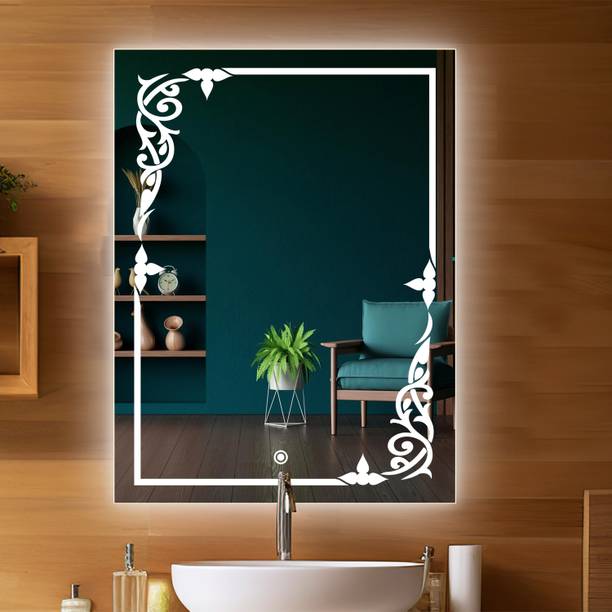 Sunsyze Designed Wash basin Mirror For Wall, Rectangular Mirror With Light Bathroom Mirror