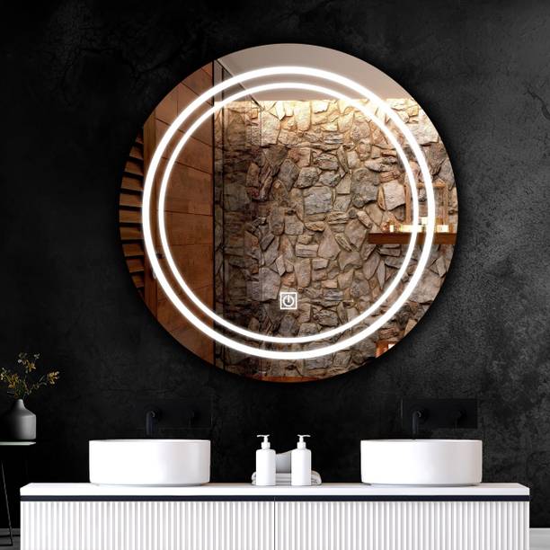 KRELIX Round LED Lights Decorative Interior 24 X 24 Inch Bathroom Mirror