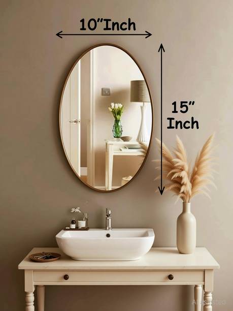 Fancy Homes (10 x 15 Inch) Antique Finish Oval Shape Wall Mirror SB0103 Bathroom Mirror