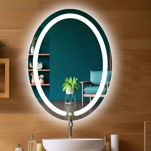 सुंसयजे Backlit oval Mirror with LED Light, Decorative Mirror with Light बाथरूम मिरर