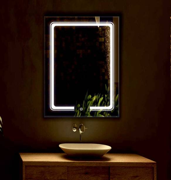 PRINCE ART 18x24 Inch LED Wall Mirror Glass with Touch Sensor Lights for Home Decor HD36 Bathroom Mirror