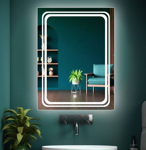 Sunsyze LED Light Mirror for Bathroom | 18x24" Basin Mirror (Warm, white & Natural) Decorative Mirror