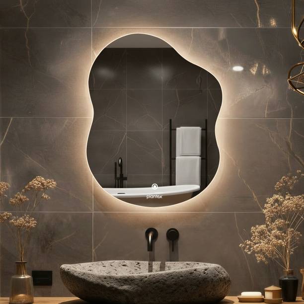 Plantex LED Bathroom Mirror with 3 Tone/Designer Mirror for Living Room/Bedroom-24x18In Lighted Mirror