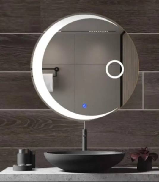 Pincode ROUND MOON LED MIRROR 3 COLOR LIGHT WITH TOUCH SENSOR KP Bathroom Mirror