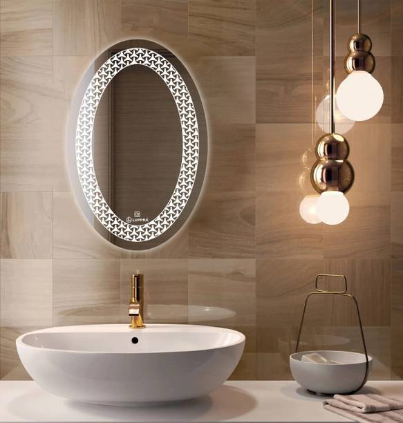 LUPPRA Oval Wall Mounting Mirror with Light Size 24X24 inch Bathroom Mirror