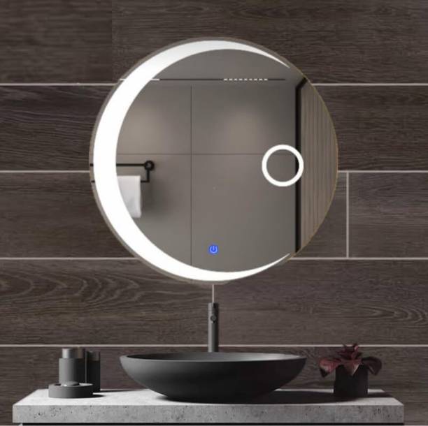MERKEZI ART Led Mirror For Wall, Bathroom, Living Room, 3 In 1 Color, 24 x 24 Inch MC07 Lighted Mirror