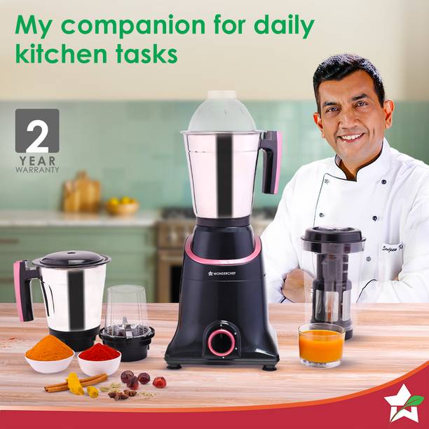 WONDERCHEF Select 750 Juicer Mixer Grinder (4 Jars, Black)