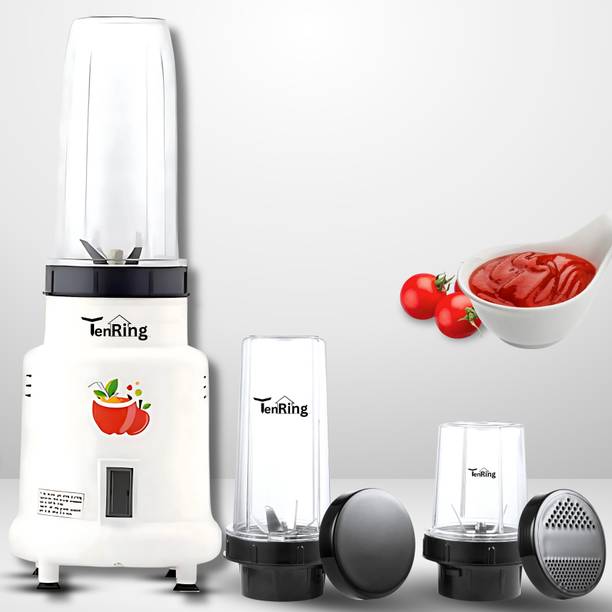 Tenring Stainless Steel Blades & 2 Jars | Powerful Personal Blender for Protein Shakes, 550 W Juicer Mixer Grinder