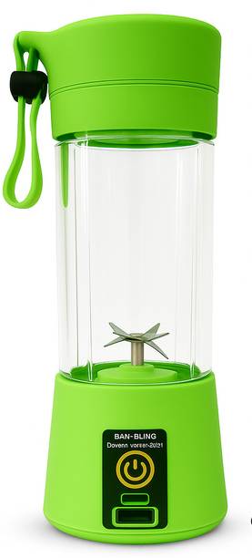 QuackQuack Traders 6 Blade Portable USB Blender for Travel, Fruits & Veggies – Rechargeable 380ml 200 W Juicer