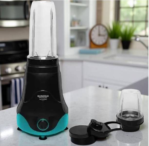 MAHARAJA WHITELINE Easyblend Personal Blender –300W, 2 Jars, Black & Teal,Portable Smoothie Maker** 300 W Juicer Mixer Grinder