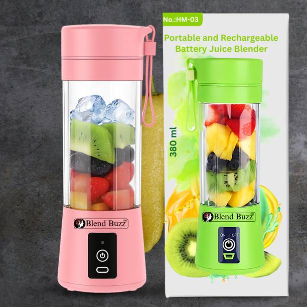 Blend Buzz USB Portable Juicer Blender Rechargeable Juice Maker Mini Fruit Mixer 40 W Mixer Blender
