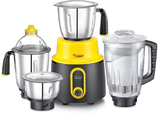 Prestige Delight Plus Series JMG With 3 Stainless Steel Jar + 1 Juicer Jar Powerful 750 W Mixer Grinder
