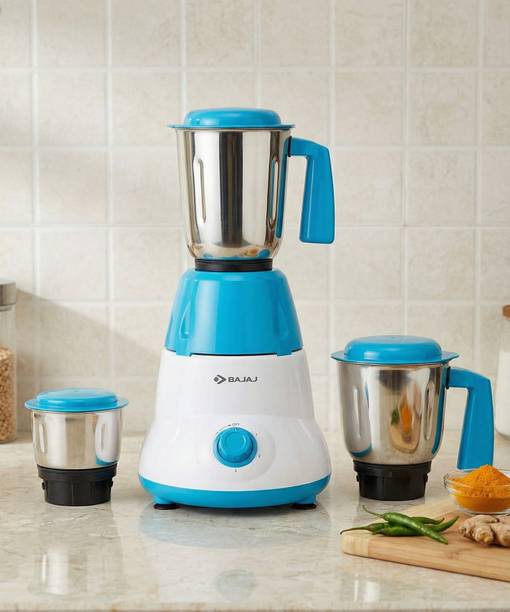 BAJAJ 750W 750 W Mixer Grinder (GX8 3 Jars Blue)