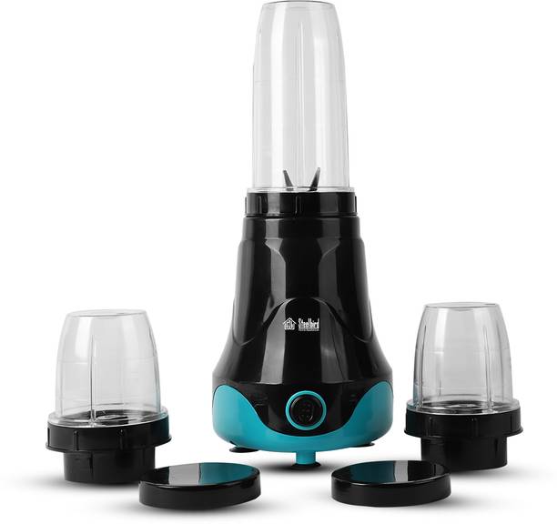 Steelbird Terminator 300-Watt Nutri Pro Mixer Grinder with Wet & Dry Grinding Jars 300 Mixer Grinder (3 Jars, Black with Blue)