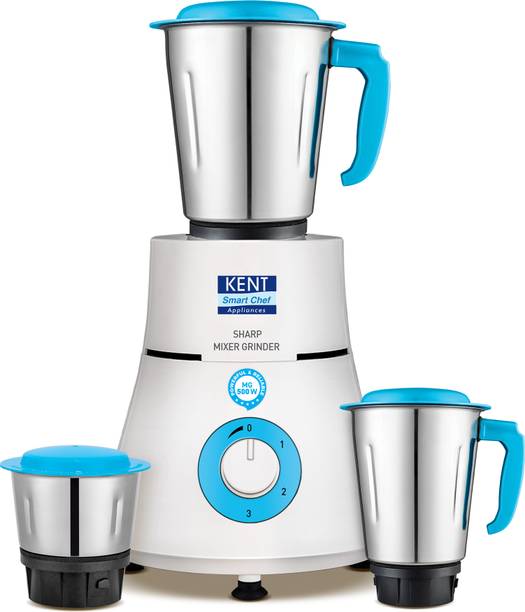 KENT Sharp Mixer Grinder Powerful Motor| Wet Blending, Dry Grinding & Chutney Making| 500 W Mixer Grinder