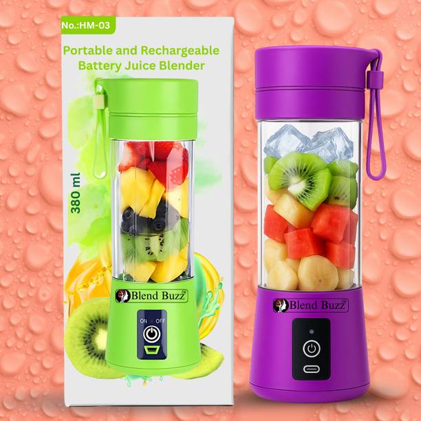 Blend Buzz Travel Friendly Portable USB Juicer Blender Rechargeable Smoothie Maker 40 W Mixer Blender