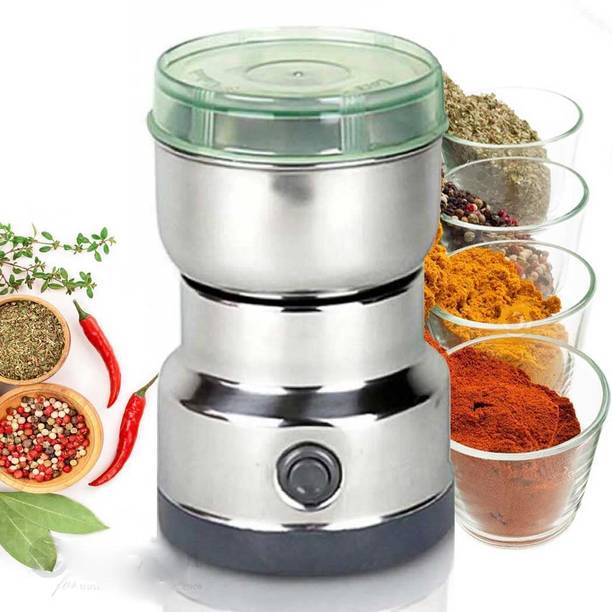 Kindlook Fashion by Japan Multi function Food Grinder Household Electric Cereals 300W Grinder MIni Mixer Grinder 300 Juicer Mixer Grinder (1 Jar, Silver PVD)