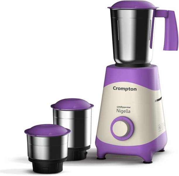 Crompton Nigella Mixer Grinder Vent-x 500 Mixer Grinder (3 Jars, Purple)