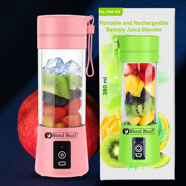 Blend Buzz Mini Portable Blender USB Juicer Rechargeable Smoothie Maker Ice Crusher 40 W Mixer Blender