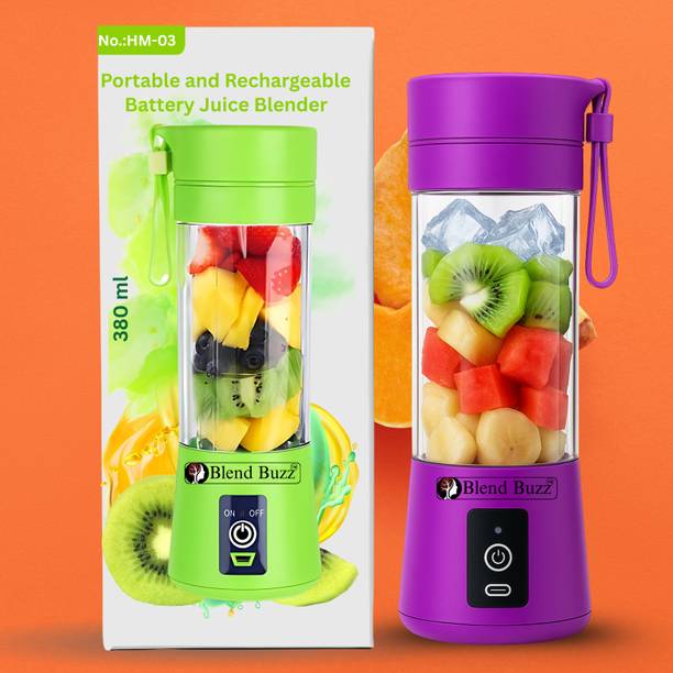 Blend Buzz Rechargeable Portable Juicer Blender USB Smoothie Maker Mini Grinder 40 W Mixer Blender