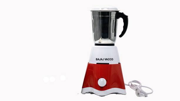 BAJAJ VACCO Master Chef III Mixer – Grater – Grinder – 500 Watts (3 Jars 3 Blades) 500 Mixer Grinder (3 Jars, Red White)